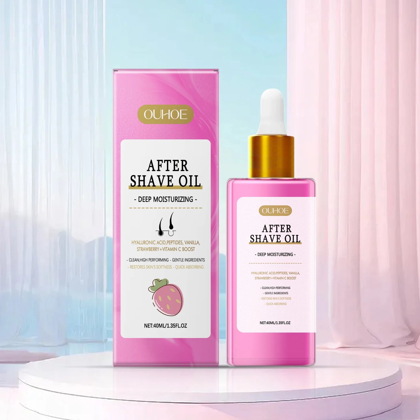 40ml Aftershave Care Essential Oil Soothes The Skin, Strawberry Flavored Daily Care Oil Moisturizes And Smooths Body Care