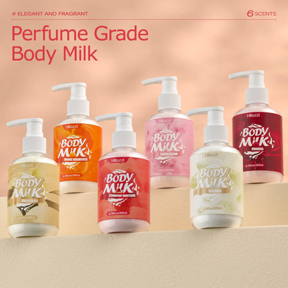 200ml/6.76fl.oz Strawberry Cake Body Lotion, Vanilla, Sakura, Rose, VC Citrus, Collagen, Hydrating and Moisturizing Skin Care