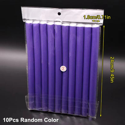 [TW] 10pcs Flexible Hair Curling Rod Soft Foam Bendy Twist Curls Flexi Rollers No Heat Styling Tools