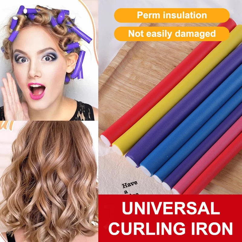 [TW] 10pcs Flexible Hair Curling Rod Soft Foam Bendy Twist Curls Flexi Rollers No Heat Styling Tools