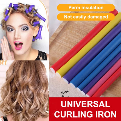 [TW] 10pcs Flexible Hair Curling Rod Soft Foam Bendy Twist Curls Flexi Rollers No Heat Styling Tools