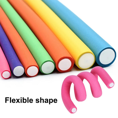 [TW] 10pcs Flexible Hair Curling Rod Soft Foam Bendy Twist Curls Flexi Rollers No Heat Styling Tools