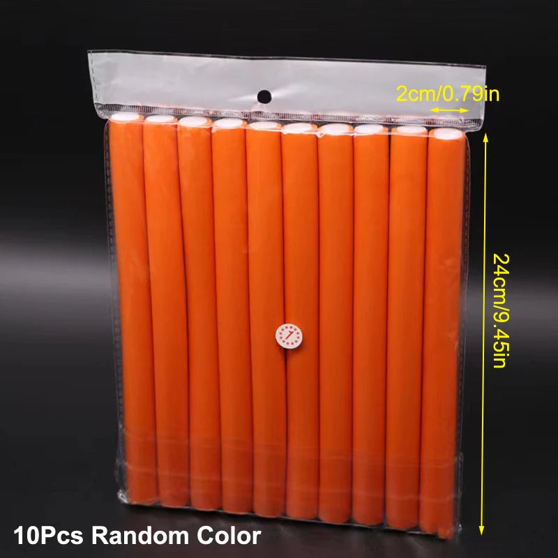 [TW] 10pcs Flexible Hair Curling Rod Soft Foam Bendy Twist Curls Flexi Rollers No Heat Styling Tools