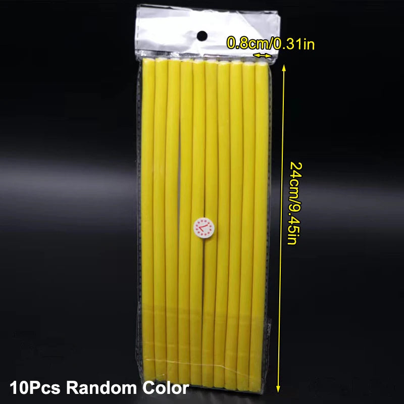 [TW] 10pcs Flexible Hair Curling Rod Soft Foam Bendy Twist Curls Flexi Rollers No Heat Styling Tools