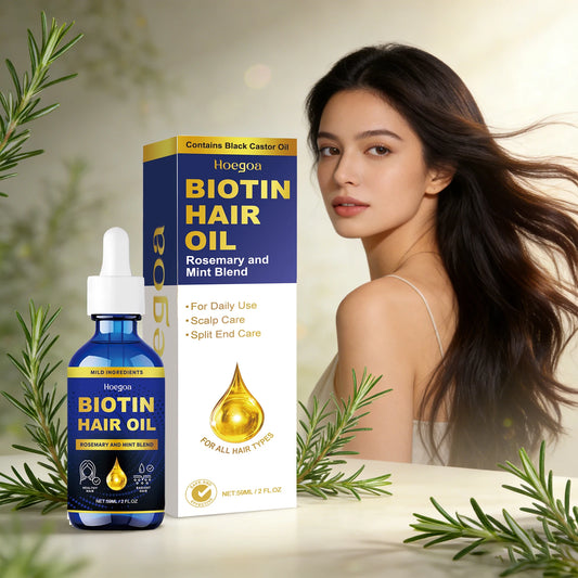 Rosemary Hair Growth Oil with Biotin Castor Oil Hair Strengthening Scalp Treatment Nourishing Roots Hair Regrowth for Men Women