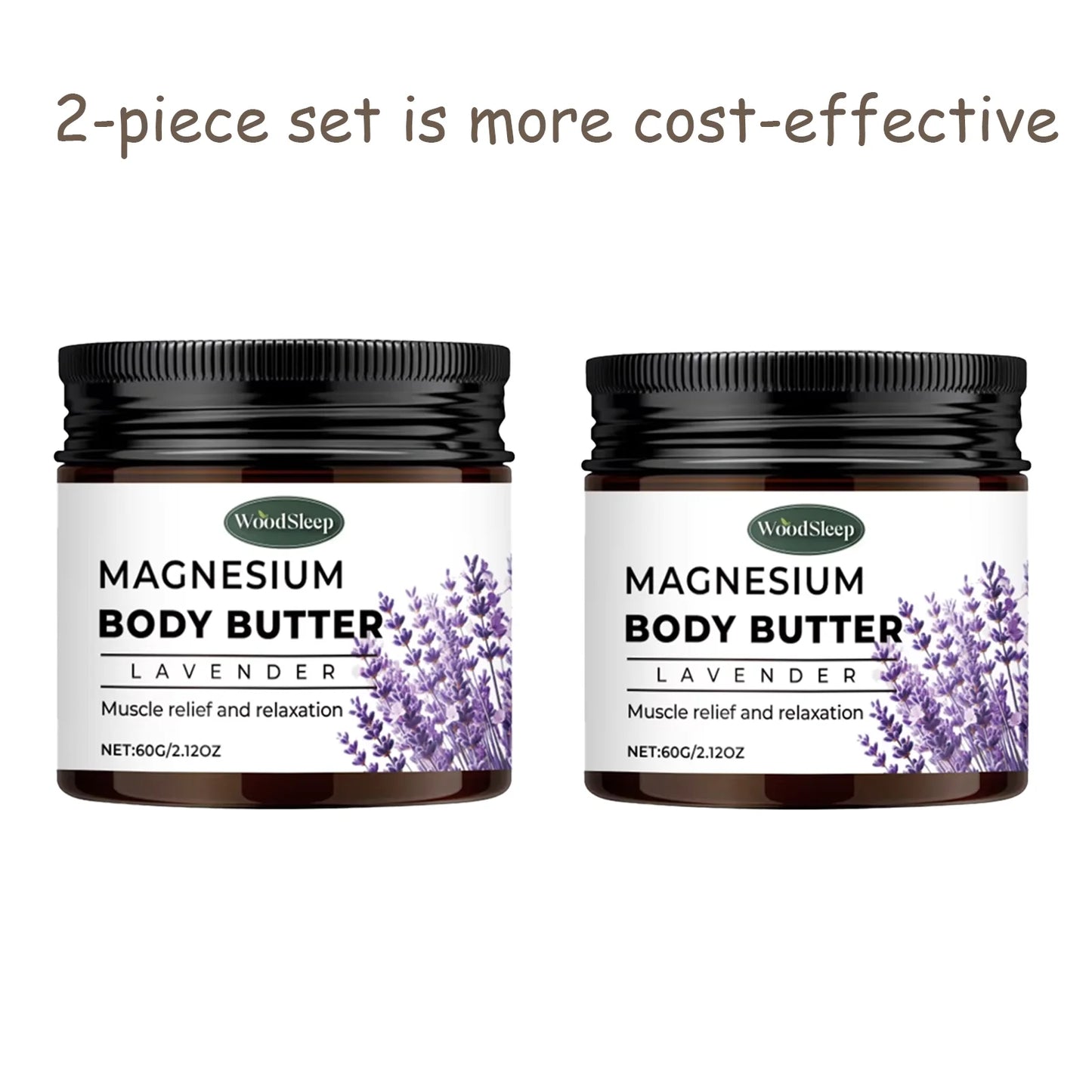 Woodleep Lavender Magnesium Body Cream 2.02oz Natural Sleep Skincare Relaxation Deep Moisturizing Refreshing Body Lotion