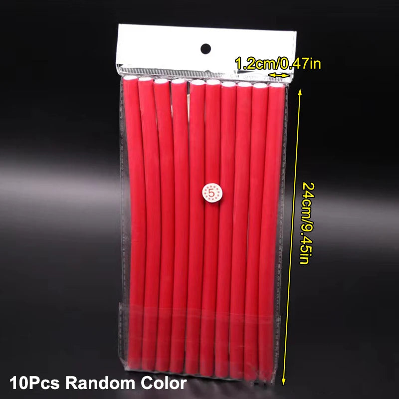 [TW] 10pcs Flexible Hair Curling Rod Soft Foam Bendy Twist Curls Flexi Rollers No Heat Styling Tools