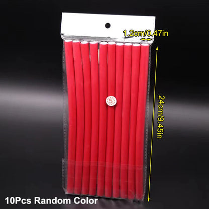 [TW] 10pcs Flexible Hair Curling Rod Soft Foam Bendy Twist Curls Flexi Rollers No Heat Styling Tools