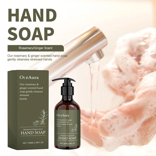 Hand Wash Rosemary & Ginger Scent Hand Soap Natural Moisturizing Deep Cleansing Remove Dirt Long Lasting Fragrance Hand Soap