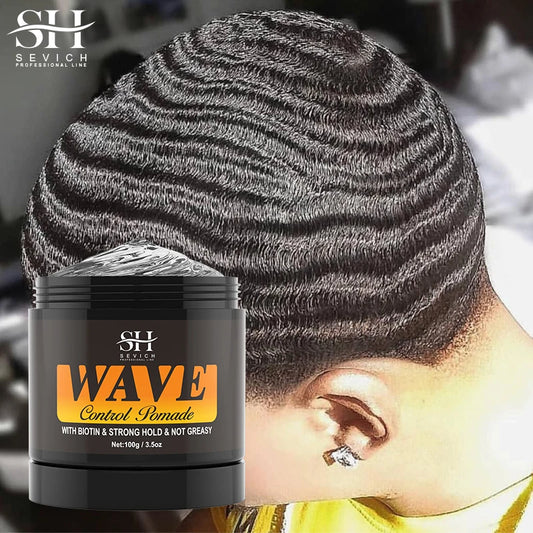 Anti-Hair Loss Pomade Hair Styling Nourishing Wax For Curly Black man Strong Hold 360 Waves Layered Style Edge Control Hair Gel