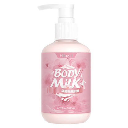 200ml/6.76fl.oz Strawberry Cake Body Lotion, Vanilla, Sakura, Rose, VC Citrus, Collagen, Hydrating and Moisturizing Skin Care