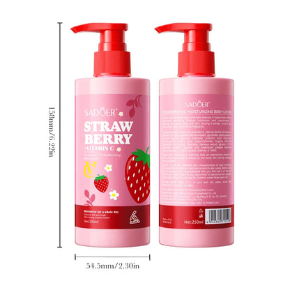 250g/8.80fl.Oz Strawberry Vitamin C Moisturizing Body Lotion, Suitable For The Whole Body, Fragrant, And Moisturizing.